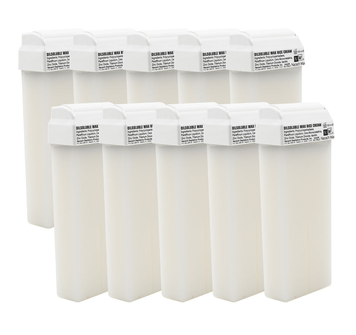 10PC Rice Cream Roll-On Wax Cartridges