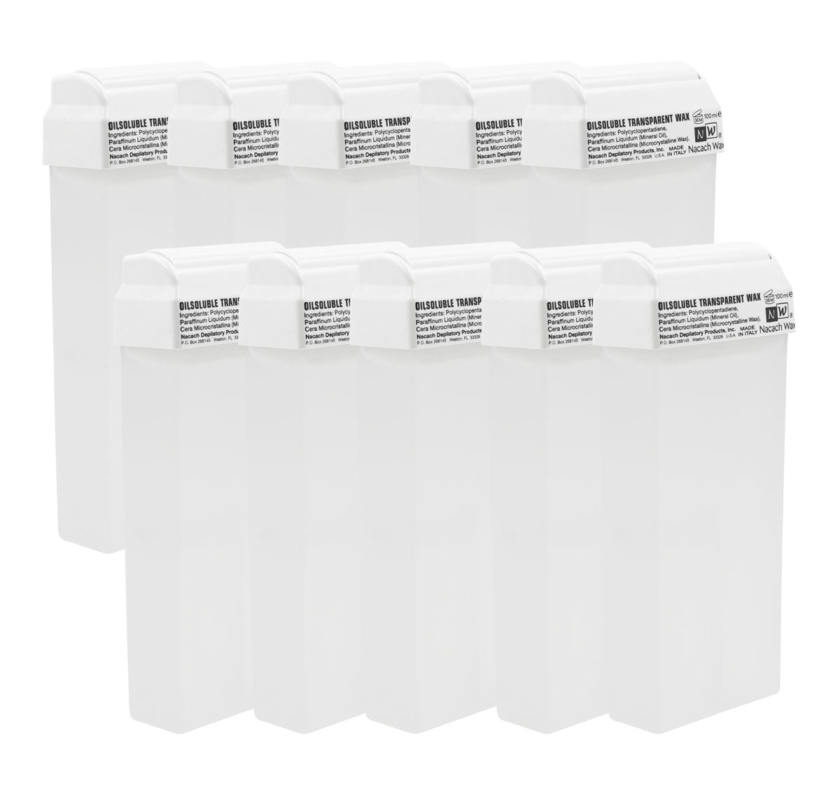 10PC Transparent Roll-On Wax Cartridges
