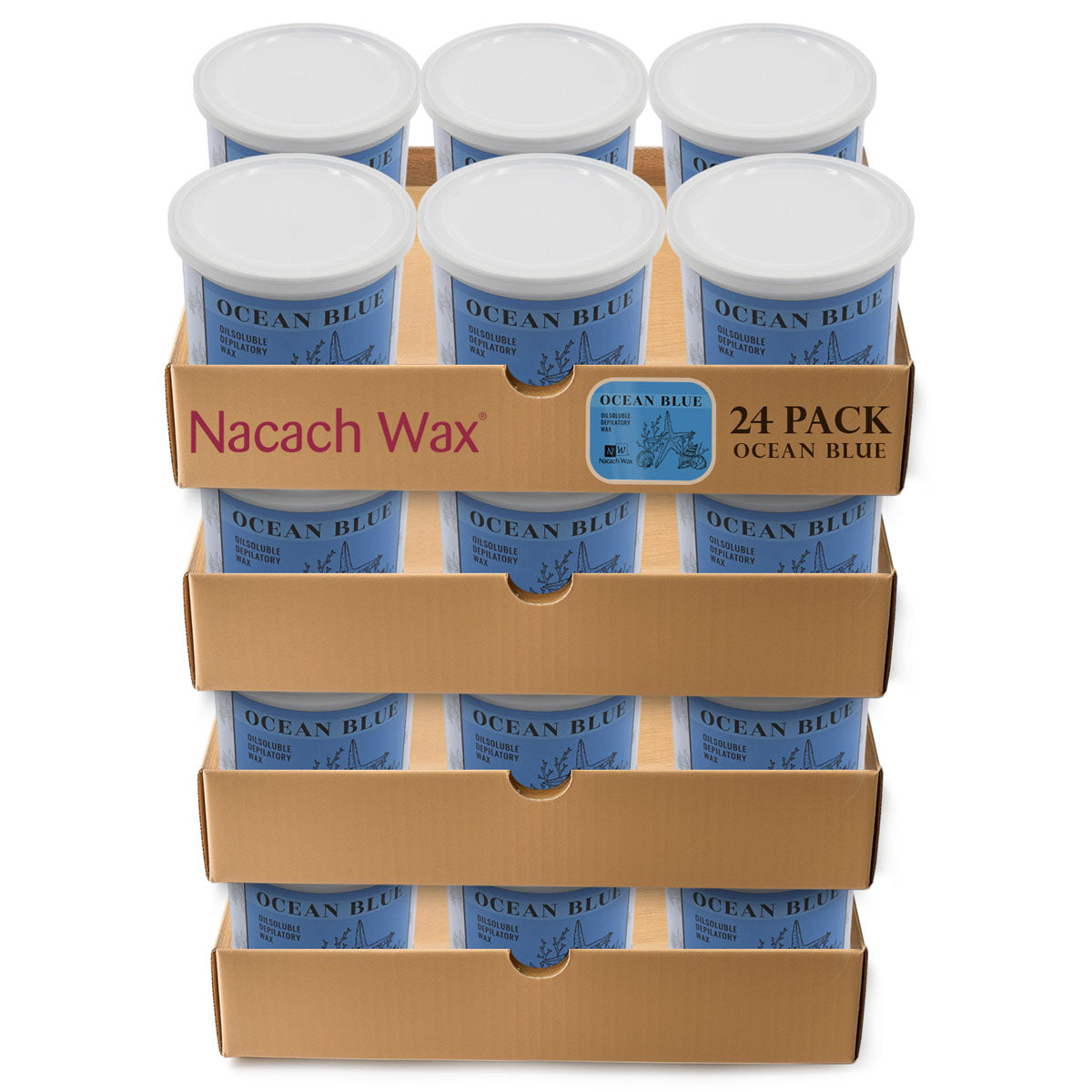 24 Cans of Ocean Blue Hypoallergenic Soft Wax