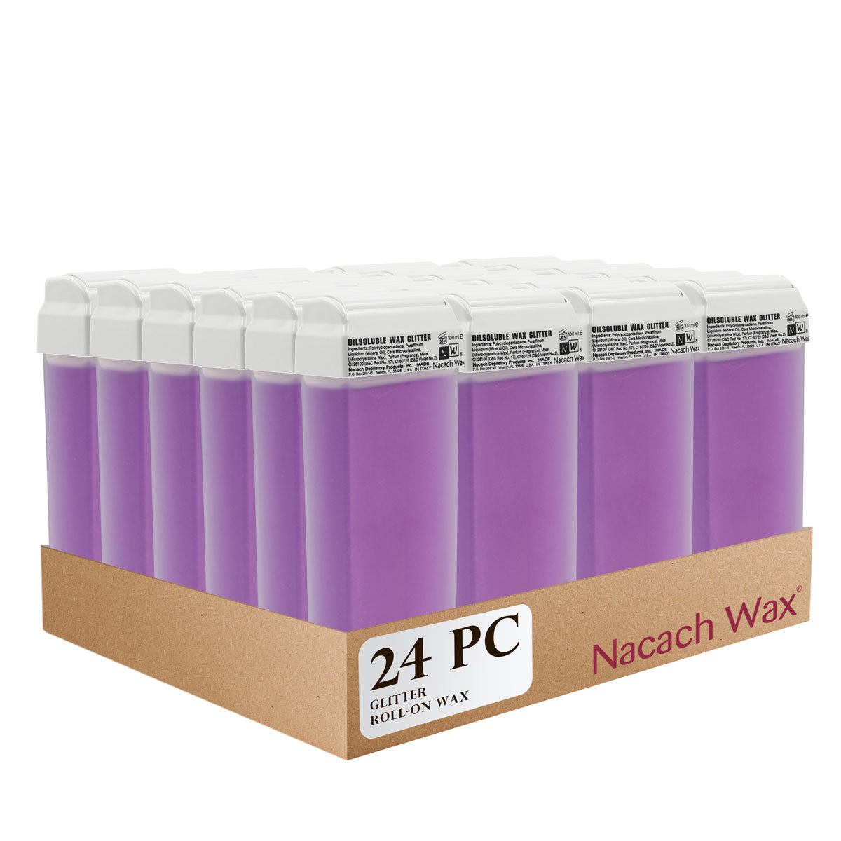 24PC Glitter Roll-On Wax Cartridges