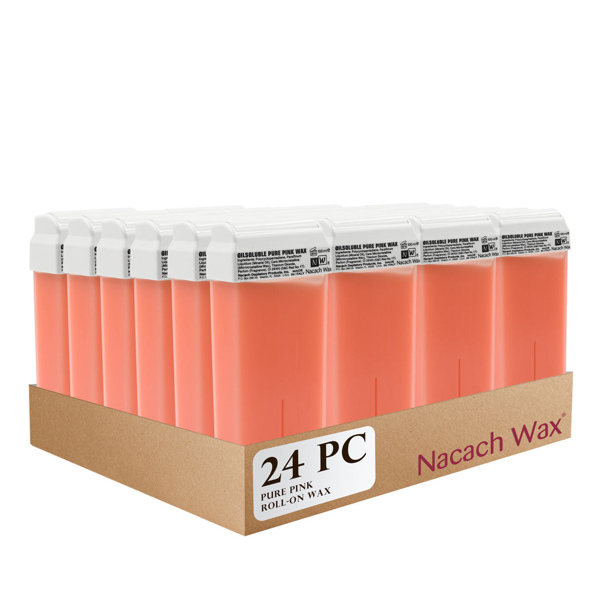 24-Pack Pure Pink Roll-On Wax