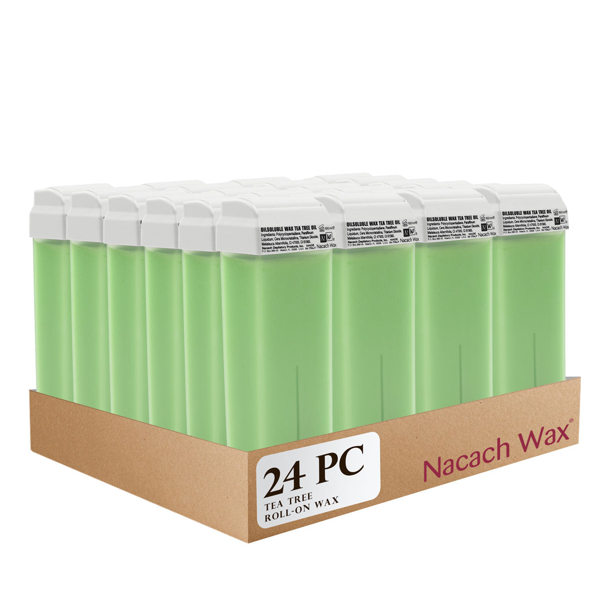 24PC  Tea Tree Oil Roll-On Wax Cartridges