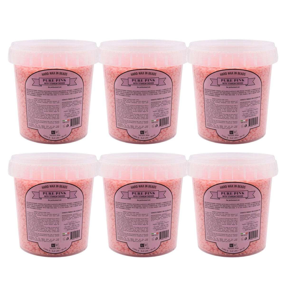 Pure Pink Hypoallergenic w/ Titanium Dioxide Hard Wax 2.5 lbs. / 40 oz. / 1134 g.