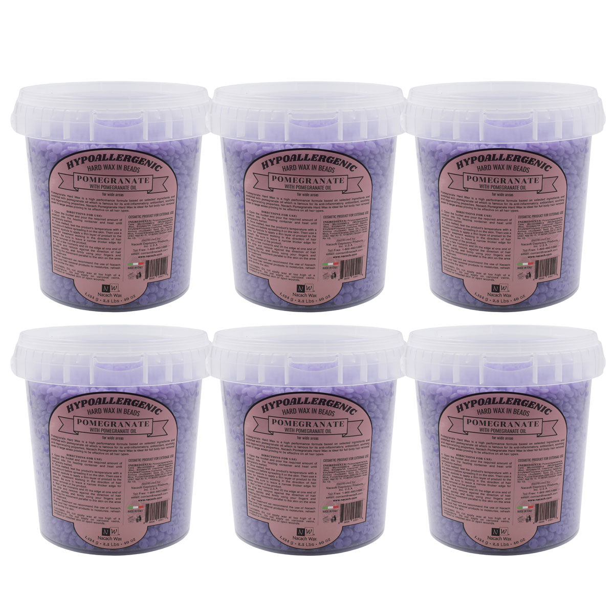 Pomegranate Hypoallergenic Hard Wax  2.5 lbs. / 40 oz. / 1134 g.