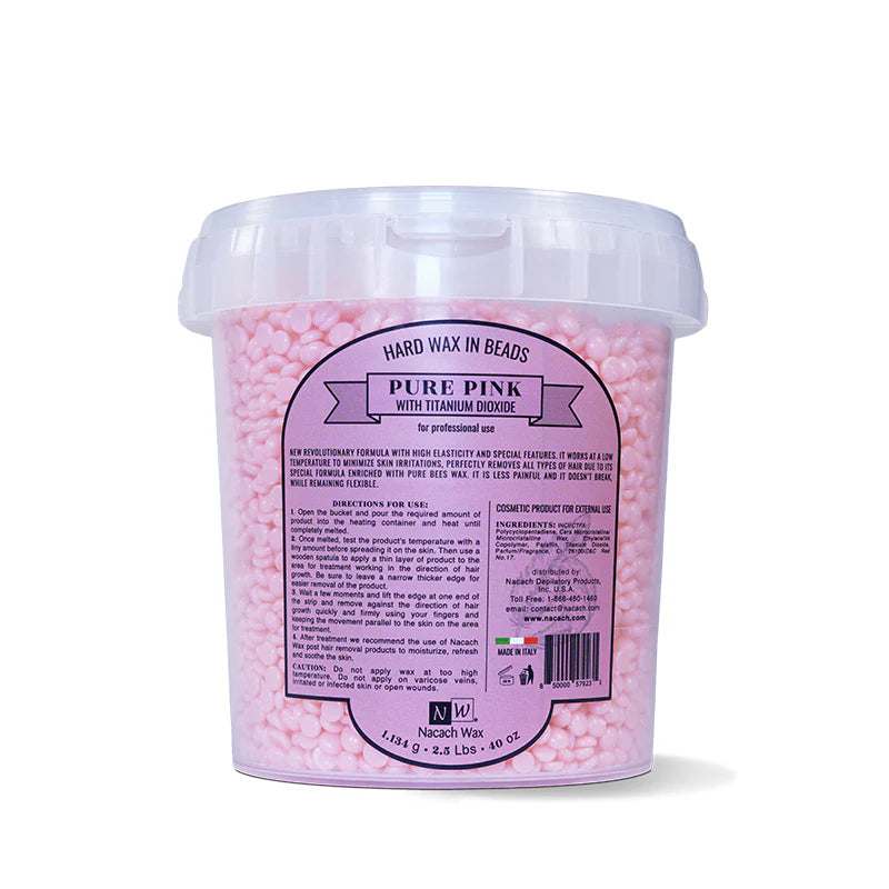 Pure Pink Hypoallergenic w/ Titanium Dioxide Hard Wax 2.5 lbs. / 40 oz. / 1134 g.