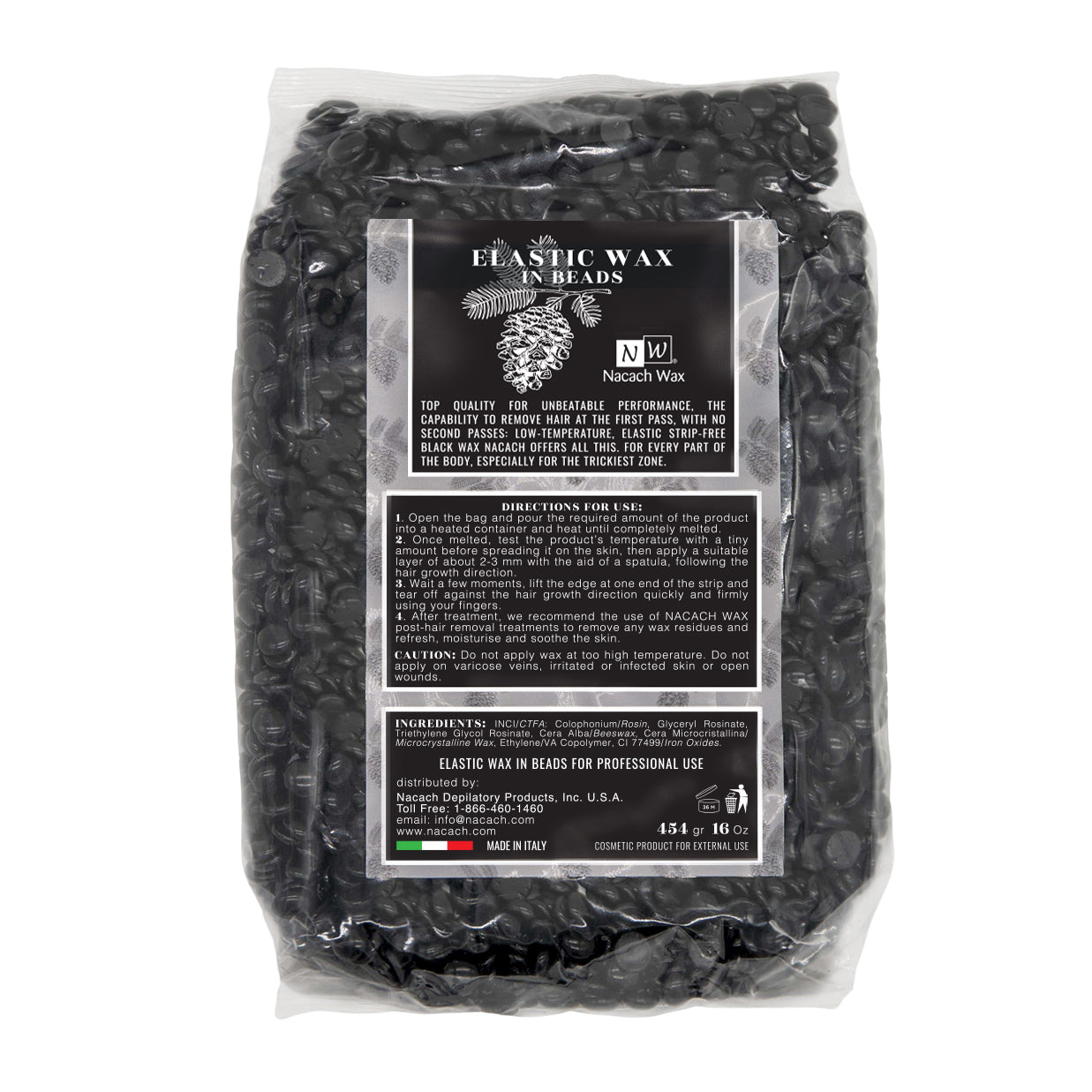 Stone Black Hard Wax Beads