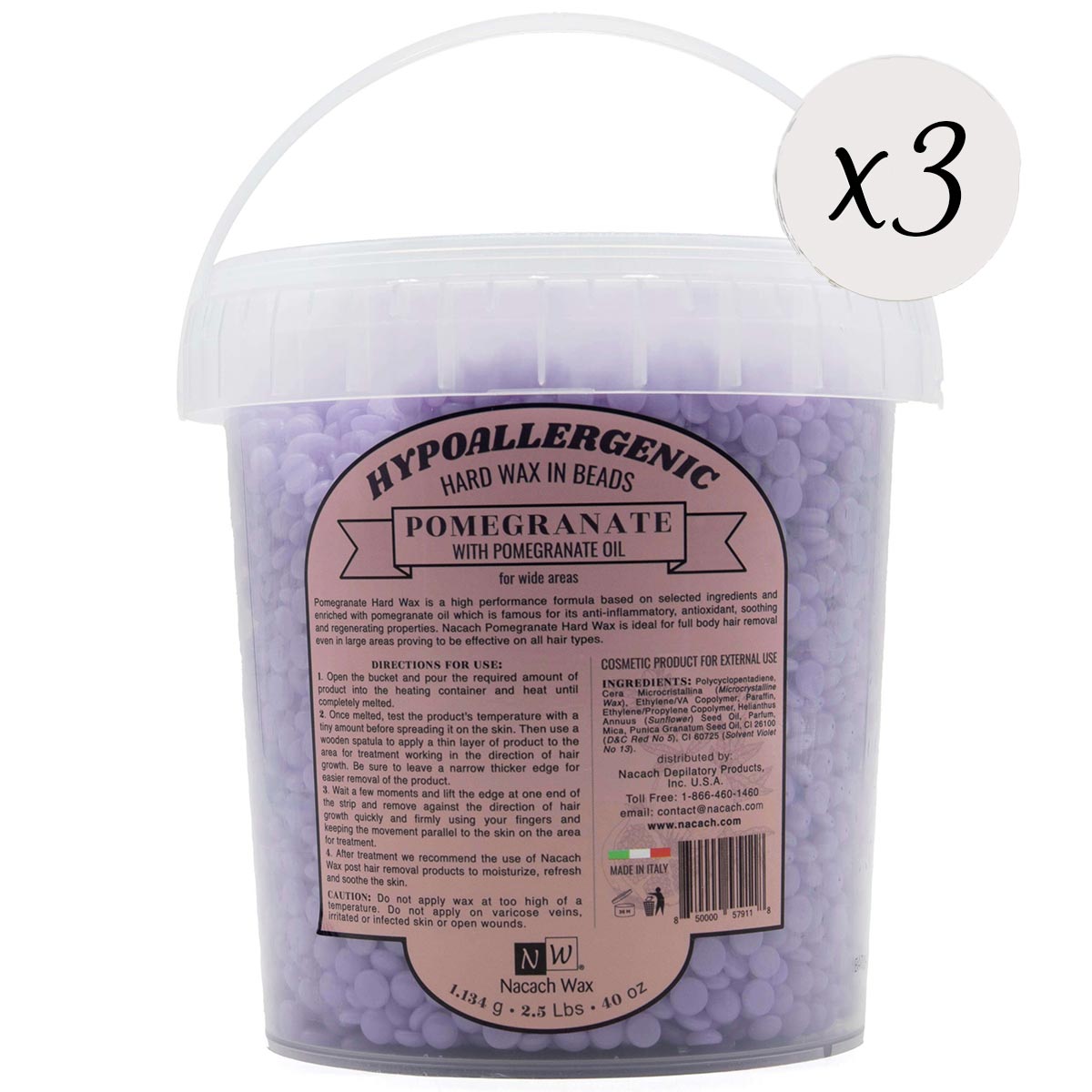 Pomegranate Hypoallergenic Hard Wax Nacach Wax