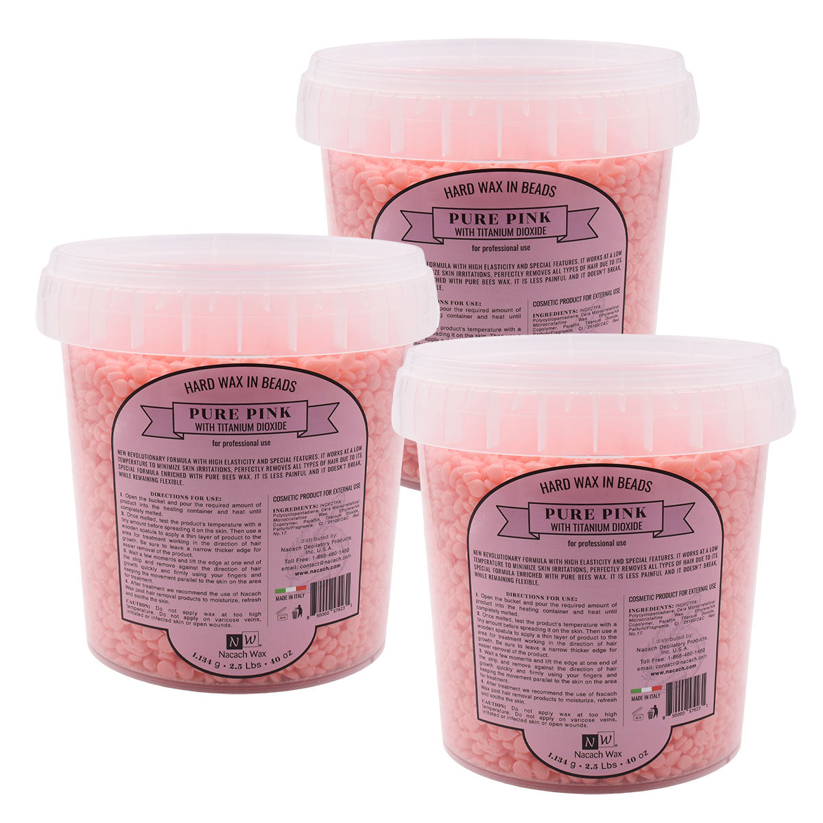Pure Pink Hypoallergenic w/ Titanium Dioxide Hard Wax